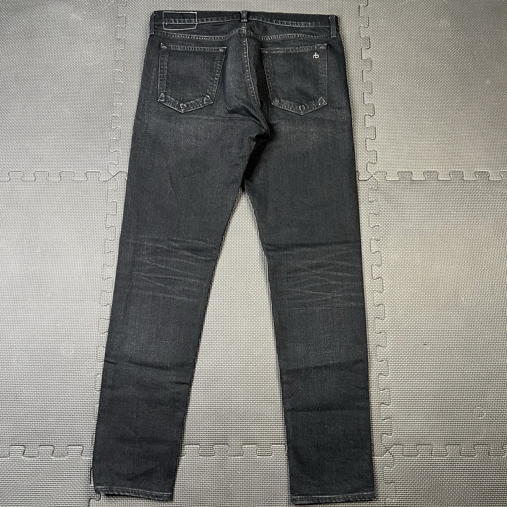 Rag & Bone Men's Jeans 34 Fit 1 Extra Slim DEVON Black Stretch Denim Cotton Pant - Picture 2 of 14